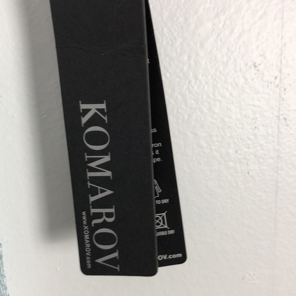 Komarov V neck short flutter lace sleeve midi overall textured print Size Large - Picture 8 of 8